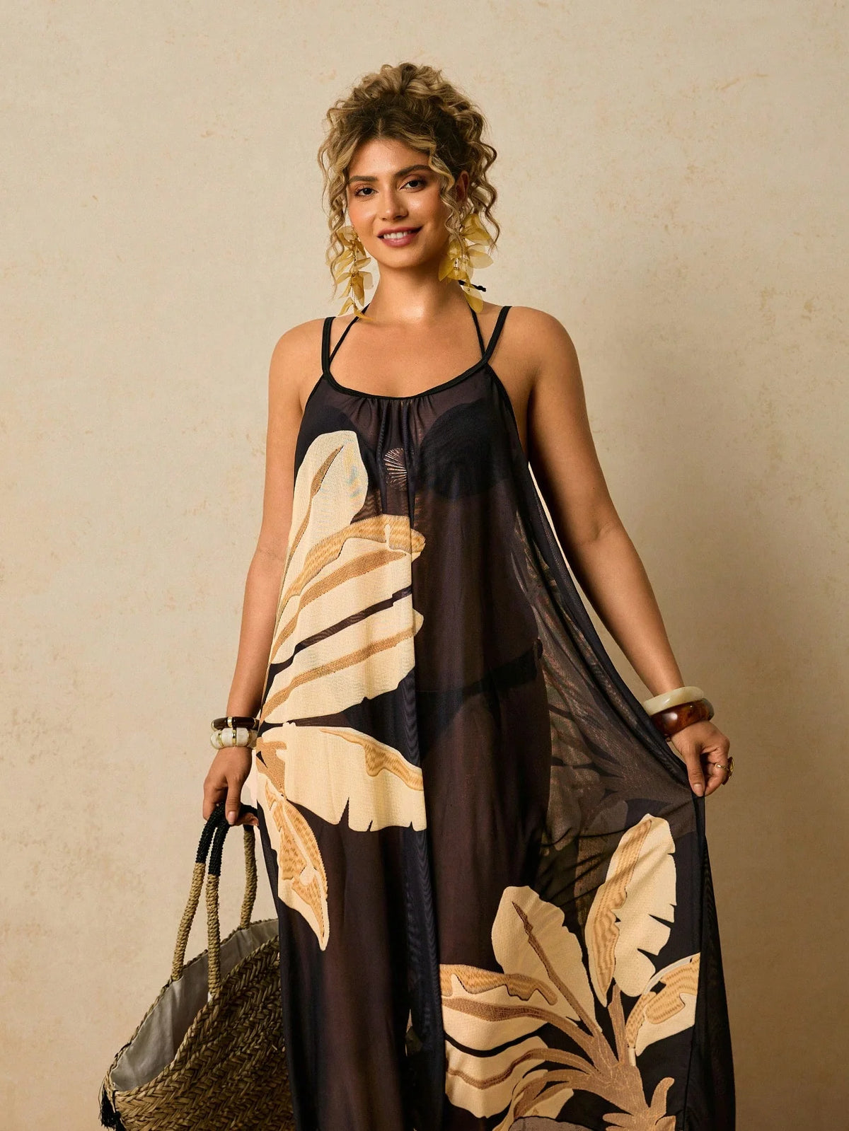 Vestido De Praia Plus Size Floral