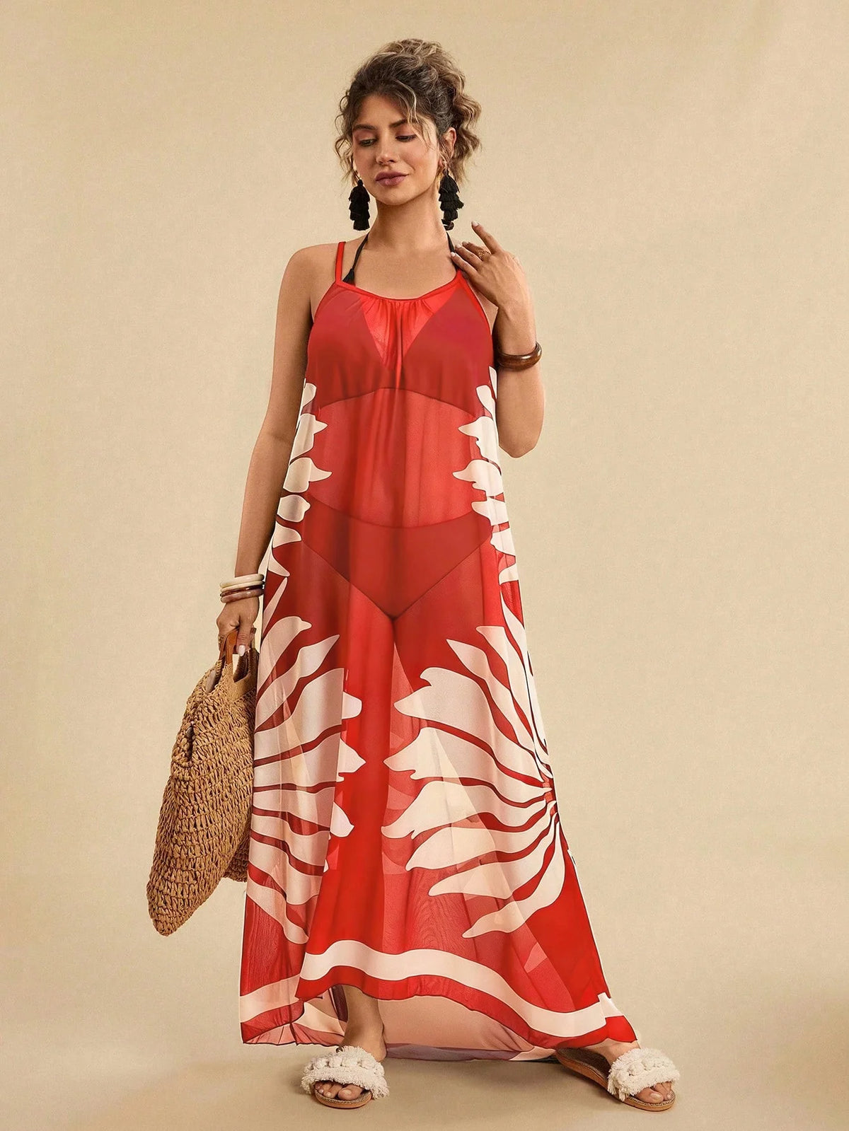 Vestido De Praia Plus Size Floral