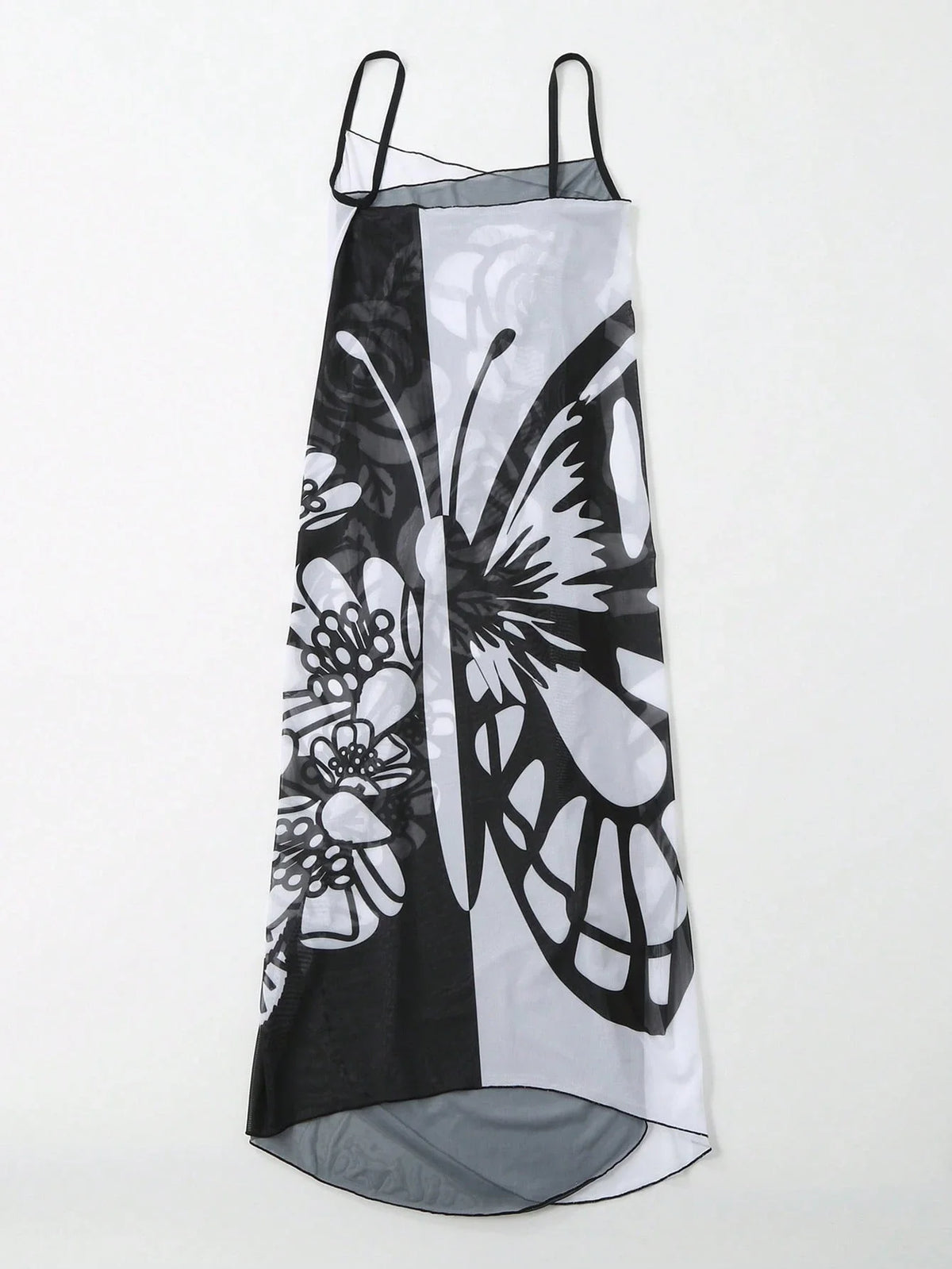 Saída de Praia com Estampa de Borboleta e Flores